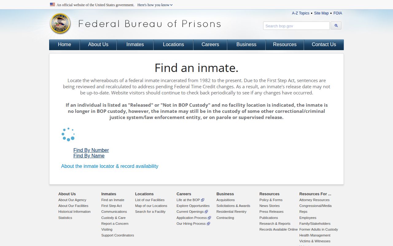 Aiken County federal custody BOP release record