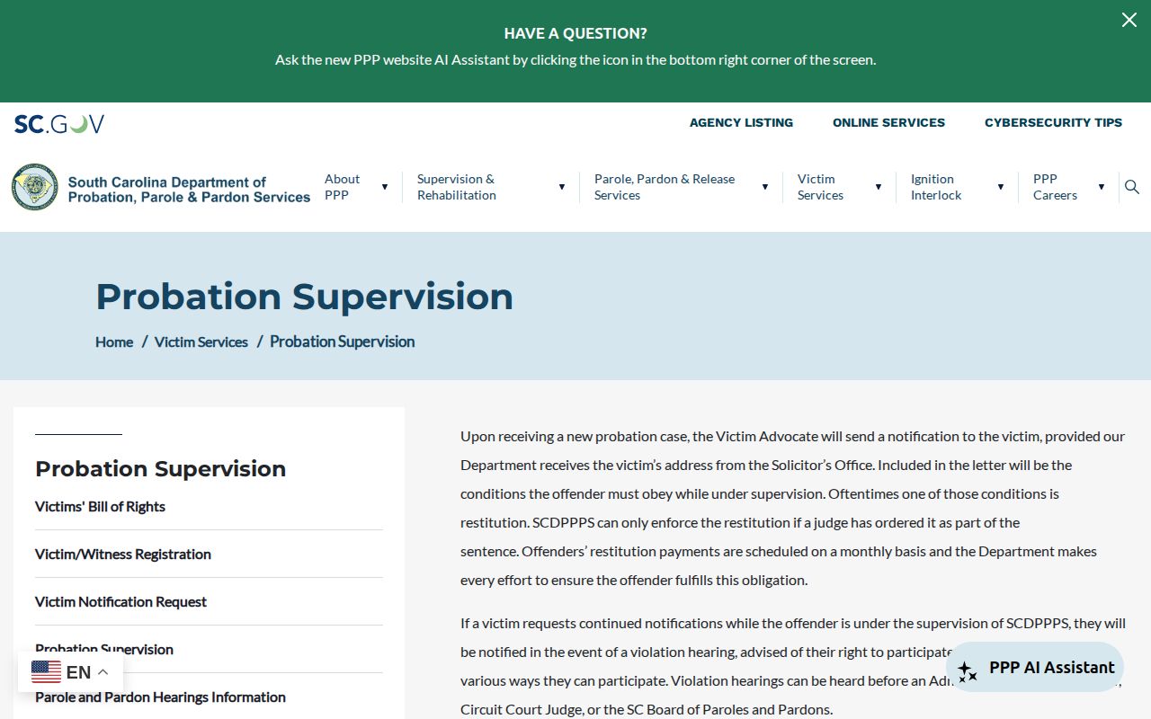 Aiken County post-release supervision notification options